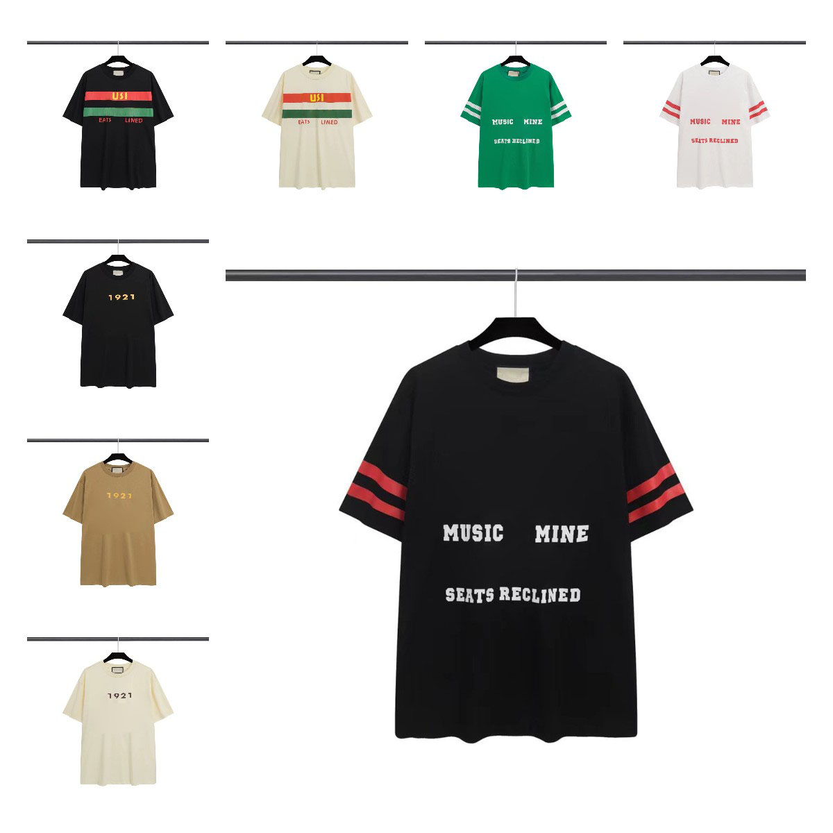 

Designer T-Shirt Luxury Summer Short Sleeve Men's Ladies Tee Classic Double Hook T-Shirts Premium Pure Cotton Premium Size S-2XL 8 Choices, Choose an option