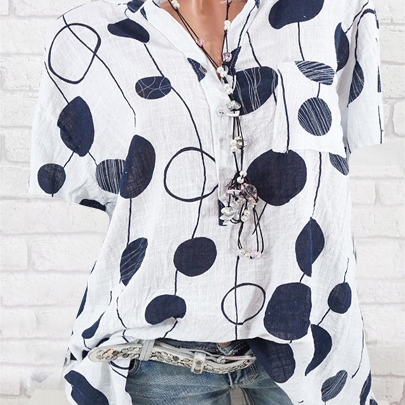 Blouses grande taille dames mode décontracté ponctual ponctual shortveeved shirt femmes 220611