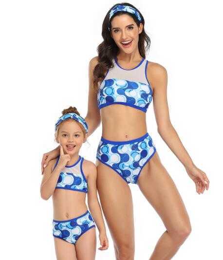 

Top parent child swimsuits European American swimsuits sub girls women children sexy yakuda flexible stylish Leopard Print bikini suit sets