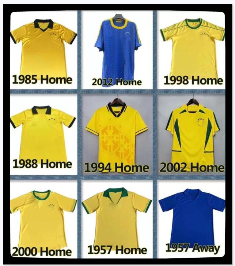 

Brasil retro soccer jerseys Ronaldo 1957 85 88 91 93 94 98 00 02 04 0612 Ronaldinho KAKA R. CARLOS camisa de futebol BraziLS football shirt RIVALDO classic vintage Jersey., Blue