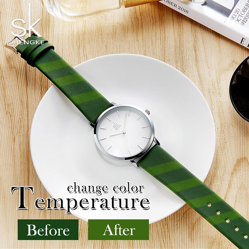 

Wristwatches Shengke Watches Women Quartz Watch 2022 SK Creative Leather Christmas Gift For #K8026, Black