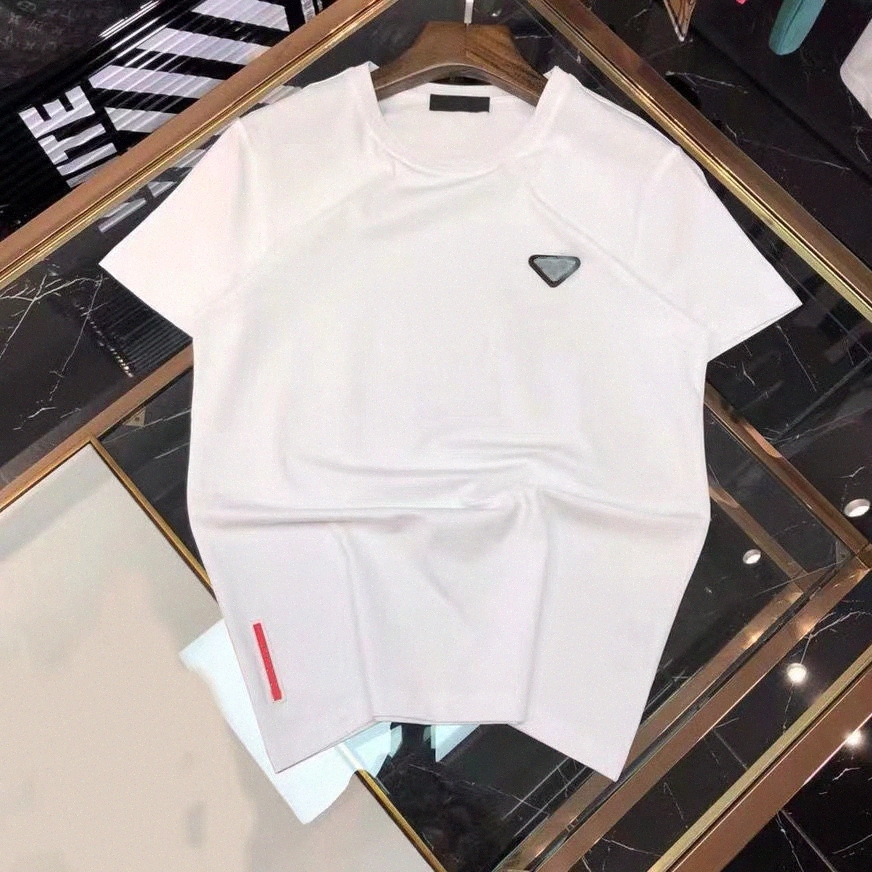 

prada Summer Mens T Shirts Designer Man Tshirts Short sleeve Tees Breathable Tops Unisex Shirt With Budge Letters hiphop loose Asian Size, Hi