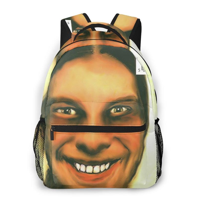 

Backpack Aphex Twin For Girls Boys Travel RucksackBackpacks Teenage School Bag, Black