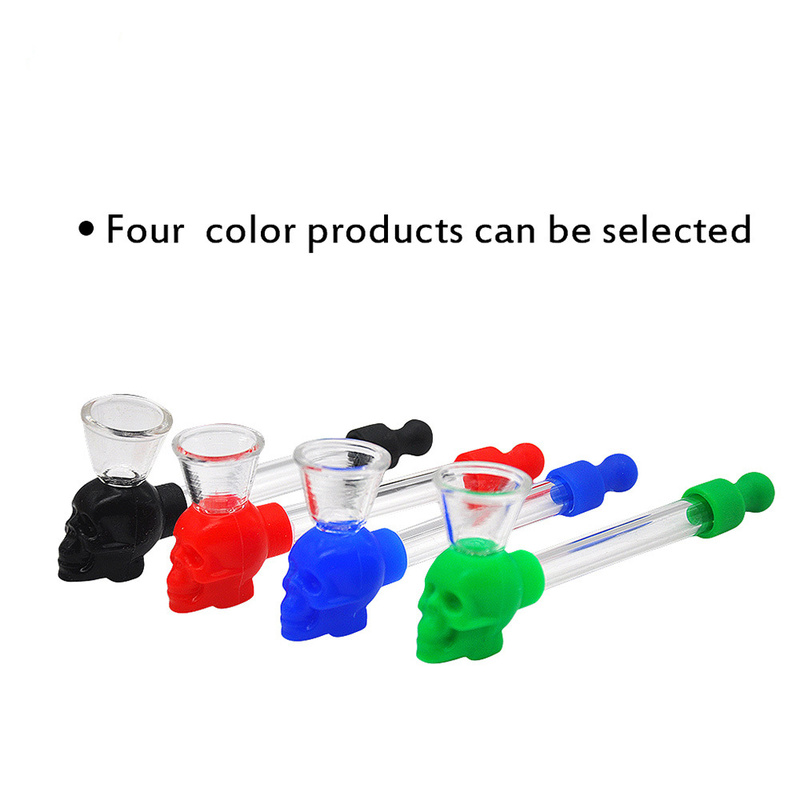 

Portable silicone ghost Mini smoking pipe water dab rig ash