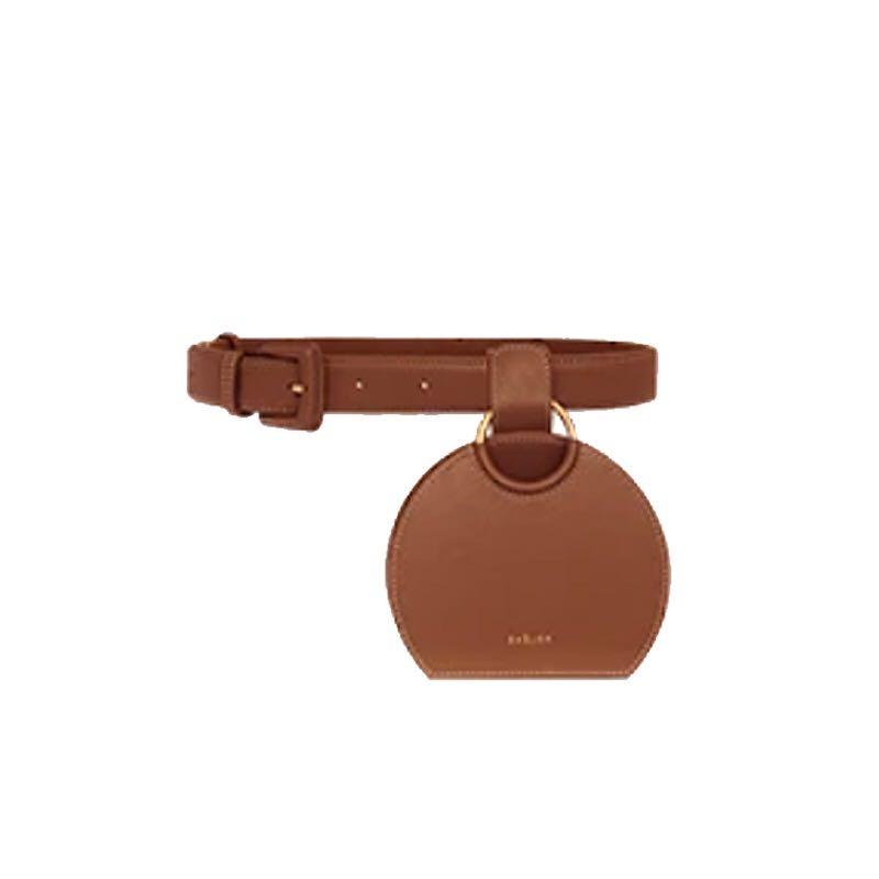 Sacs de taille Fashion Sac semi-circulaire Femmes de haute qualité Pu en cuir Pu Saddle femelle Small Round Hasp Belt Fanny Packs
