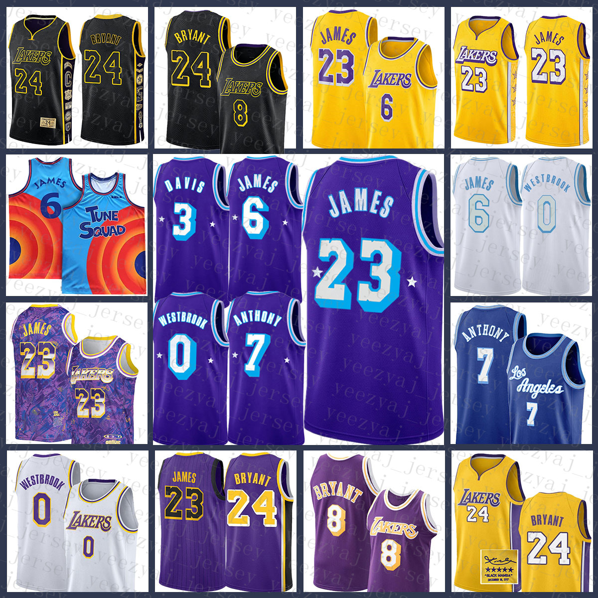 

2022 New Los''Angeles''Lakers''Men 23 6 0 3 7 Basketball Jersey LeBron James Anthony Russell Westbrook Davis Carmelo Anthony 5005, Jersey-huren