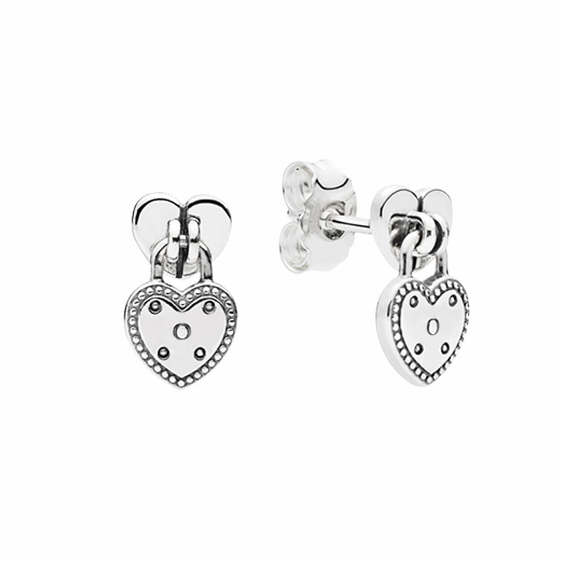 

Authentic 925 Sterling Silver Lover heart pendant Stud Earring Womens Wedding Designer Jewelry with Original box set for Pandora gift Earrings
