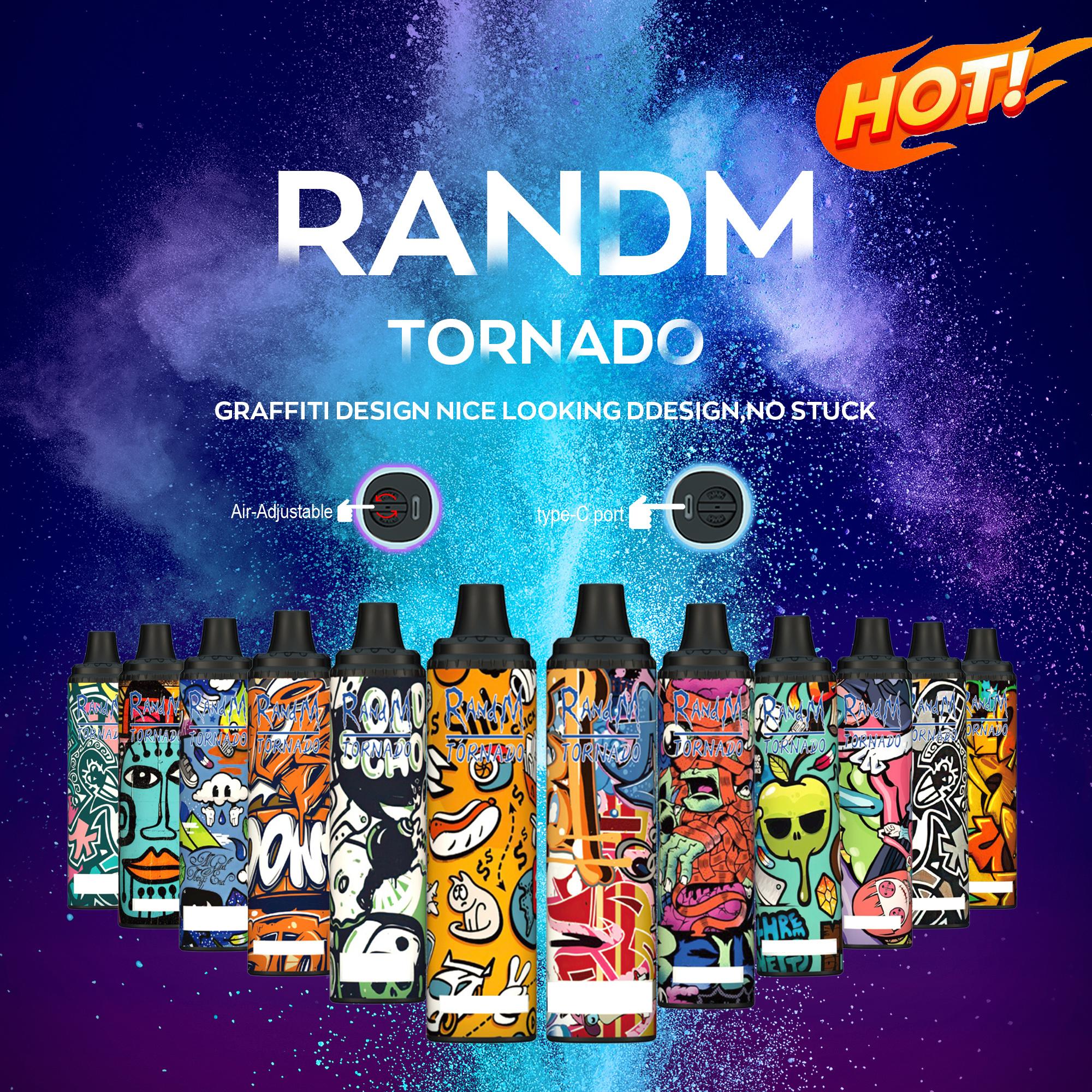 

100% Original Disposable E Cigarette RandM Tornado 6000 Puff Vape Pen with Adjusted Airflow 12ml Cartridge Device Genuine Wholesale