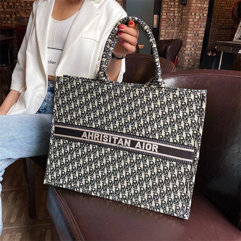 

46% OFF 2022 high quality new fashion trendy bags Net star same canvas large capacity women short haul handbag Shopping Tote, Black large size