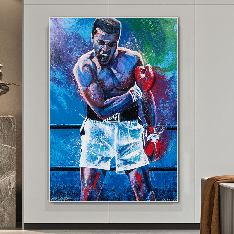 

Muhammad Ali Poster Print colorful Canvas Painting World Boxing Champions Inspirational Wall Pictures Boxing Fan Bedroom Decor