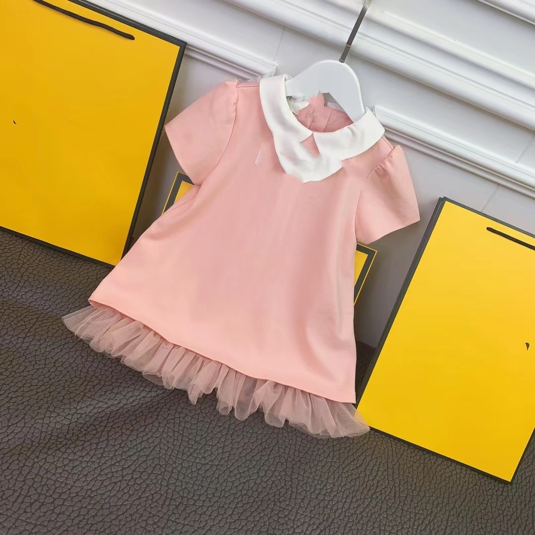 

baby girl flower dress set brown t-shirt+skirt child designer fashion clothing sets 90-160 cm cotton material 2022