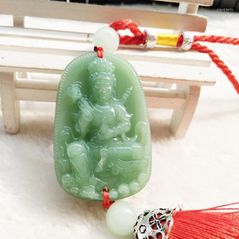 

Interior Decorations Light Green In And Out Of Safe Car Pendant Guanyin Buddha Easy Sailing Accessories Rearview Mirror SmaInterior Decorati