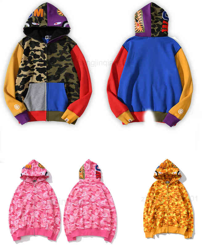 Designer Zip Up BAP Shark Hoodie Europe et Amérique New Head Pull Imprimé Hommes Et Femmes Mode Personnalisée Cardigan Hiver Veste À Capuche