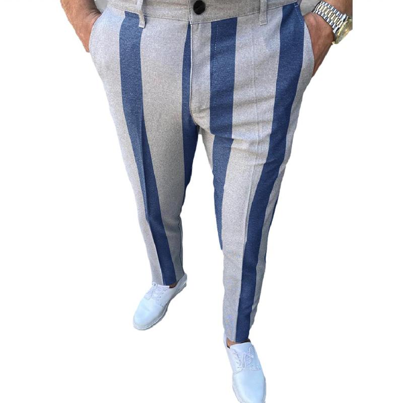 

Men's Pants Vintage Men Striped For Fashion Smart Casual Streetwear Business, Black