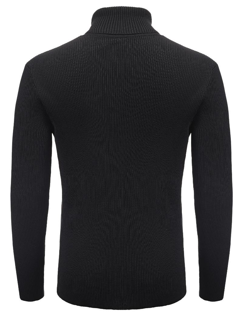 

Men' Sweaters Men Solid Color Knitted Sweater Long Sleeve Turtleneck Pullover For Winter Fall Grandpa Vintage MenMen, Black