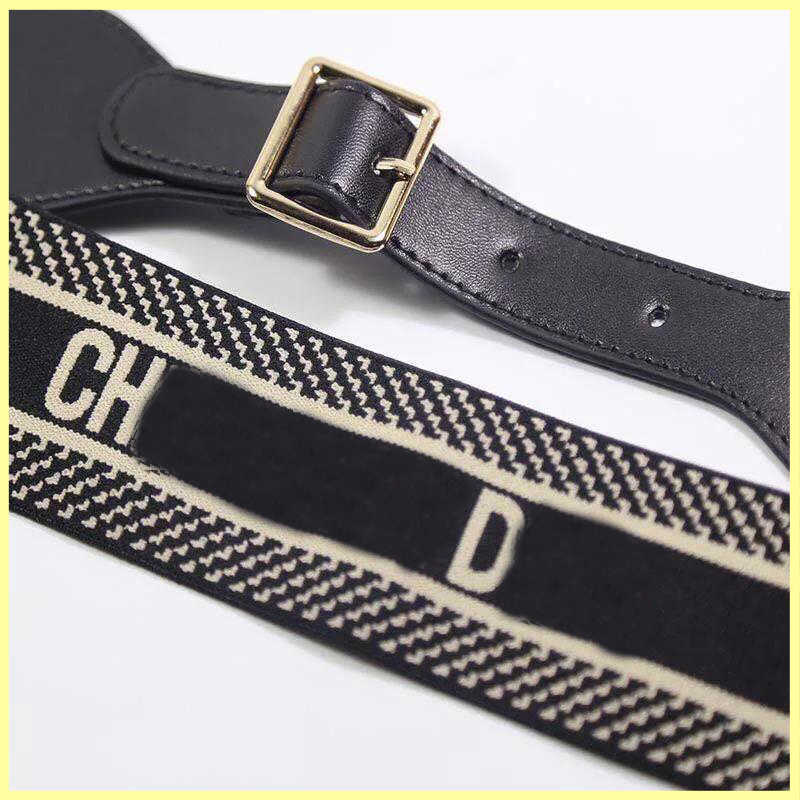 

Women Waist Belt Elastic Waistbelt Leather Belt Mens Width 5.0 Cm Fashion Designer Belts D Buckle Waistband Cintura Ceintures Gürtel Gift, Black