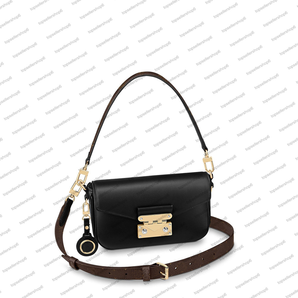 

M20393 women SWING elongated bag CROSSBODY handbag genuine leather S-lock clutch shoulderbag purse, 3 m20396 brown letter flower print