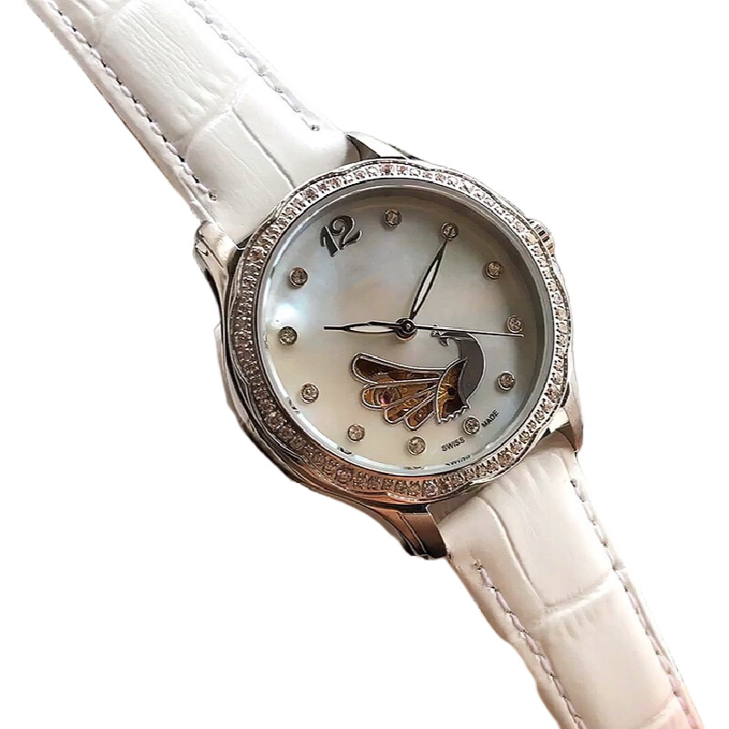 

Boutique women's watch 32mm mechanical movement 316 stainless steel shell leather with highstrength glass mirror fashion personality With Box diamond watches 2022, 3#