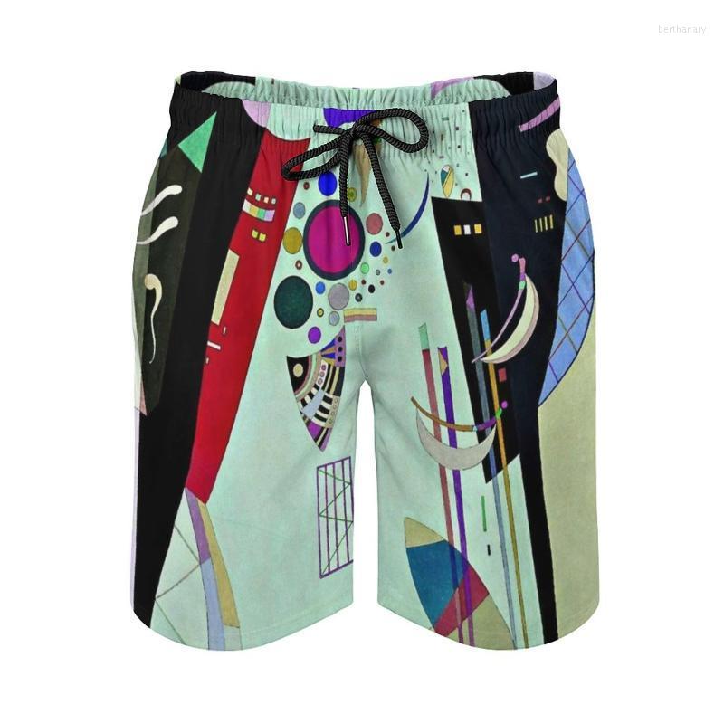 

Men's Shorts Kandinsky-Reciprocal Accords Men's Sport Running Beach Trunk Pants With Mesh Lining Trunks Abstract ArtMen's Bert22, Beach shorts