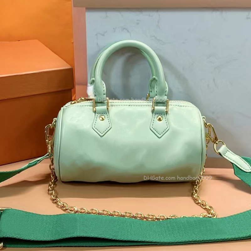 

Designer Handbag Shoulder Bag Chain Cylindrical Totes Bags Embroidery Letters Women Handbags Fashion Pillow CrossBody bag Easy to carry lightweight sports tote, Blue