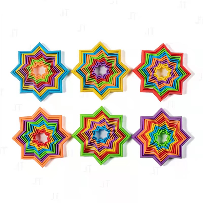 

Fidget Toys New 3D Magic Star Variety Octagonal Variant Red and Blue Puzzle Three-Dimensional Multifunctional Spiral Toy