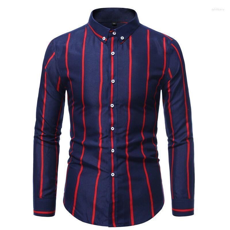 

Men's Dress Shirts Men's Striped Casual Street Slim Style Black And White Long-sleeved Button Shirt Autumn All-match Suit ShirtMen's Syb, C0005