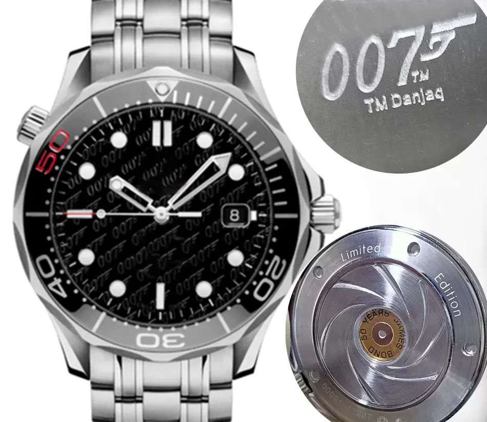 

U1 Top AAA Mens Watch 50th Limited Orologio Nato Selfwind Bullet Luxurys Watch Sports Automatic Watches Movement Mechanical James Bond 007 Clasp 300M Wristwatches