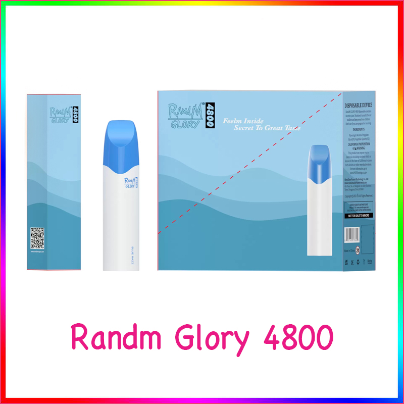 

Authentic RandM Glory 4800 Puffs Disposable E cigarettes 1100mah Powerful Battery 10ml Prefilled Cartridge Mesh Coil RGB light Glowing Vaping cigvapes