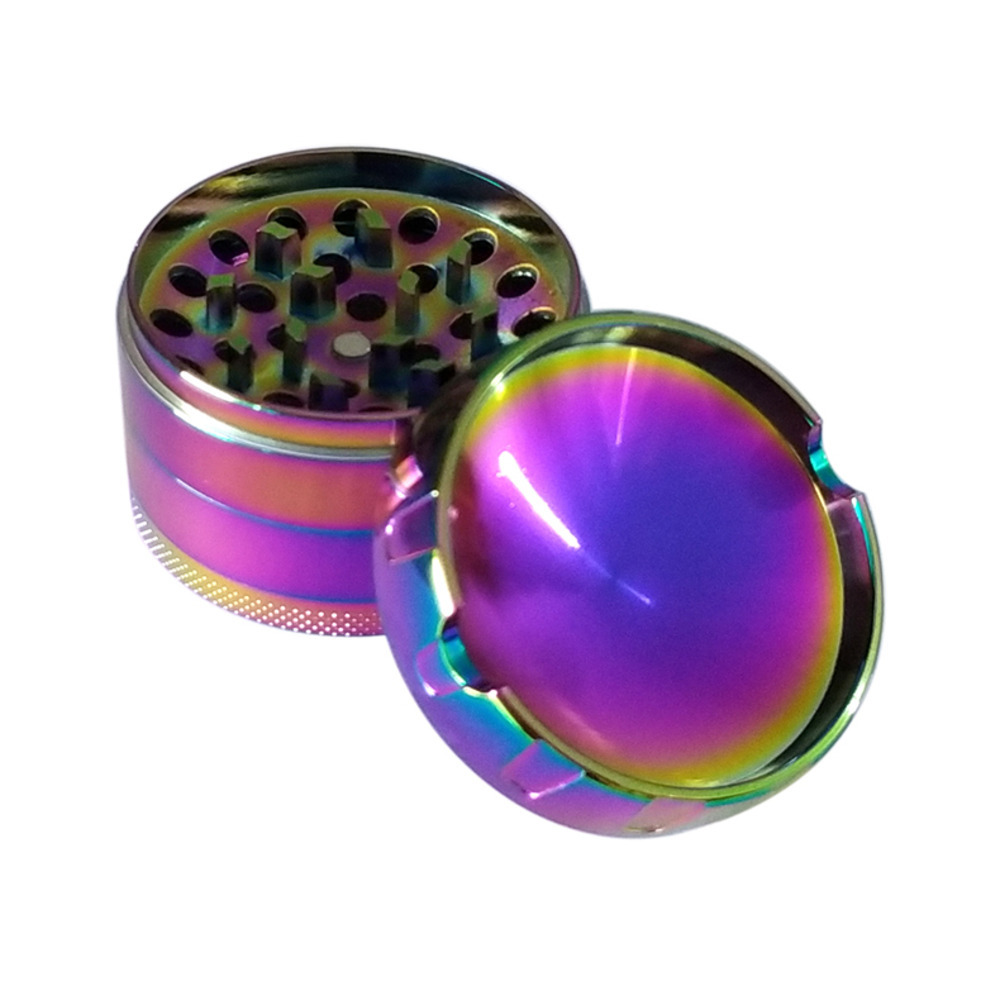 

63mm 4 layers herb grinders Newest design Iceblue tobacco herb grinder concave rainbow herb grinder for smoking