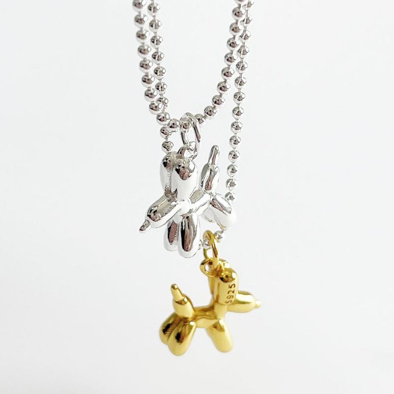 

Chains S925 Sterling Silver Dog Puppy Pendant Necklace Men Hip-Hop RAP Street Culture Chain Trend Jewelry GiftChains