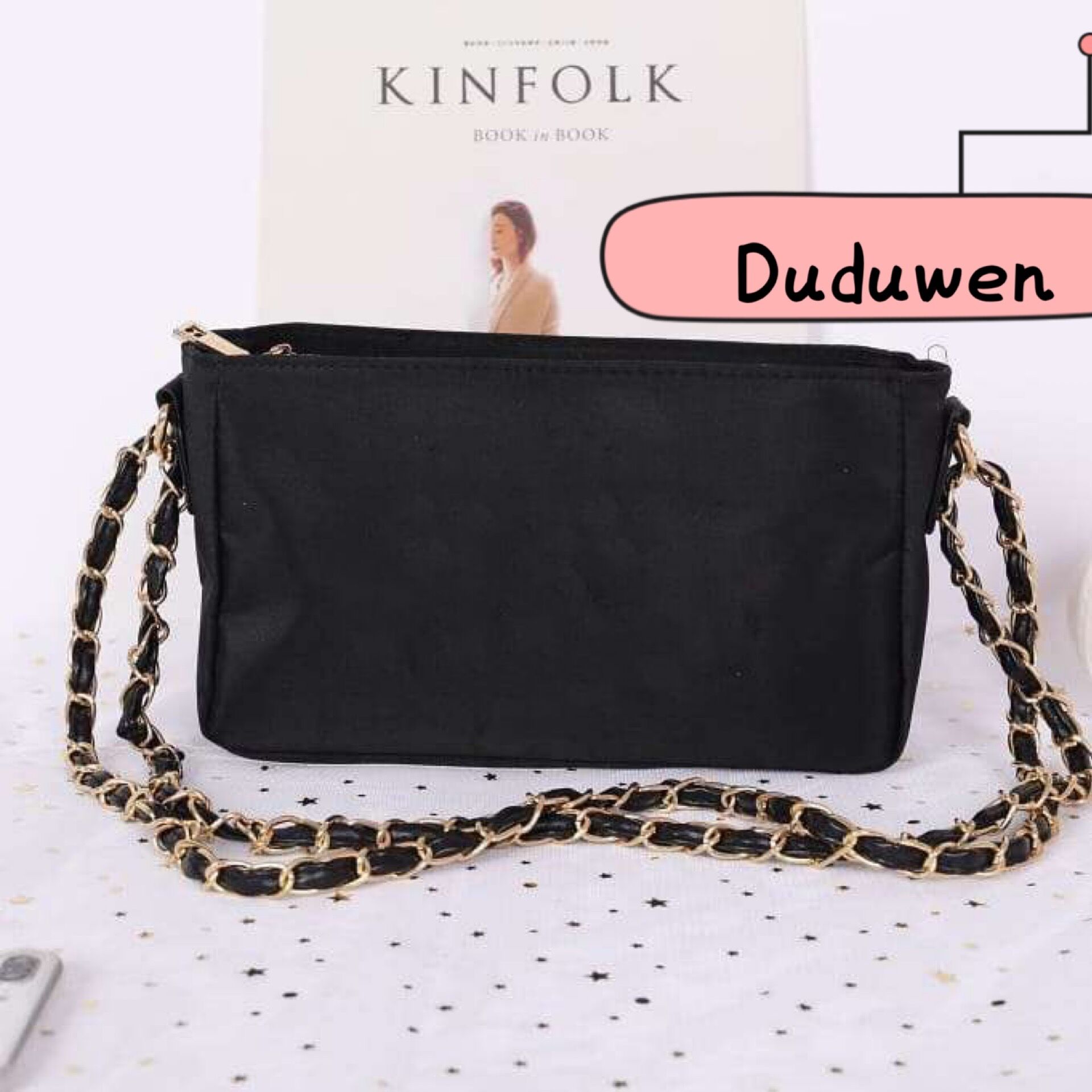 

fashion C symbol nylon shoulder chain bag classic sequin bag VIP gift makeup storage bags, Customize