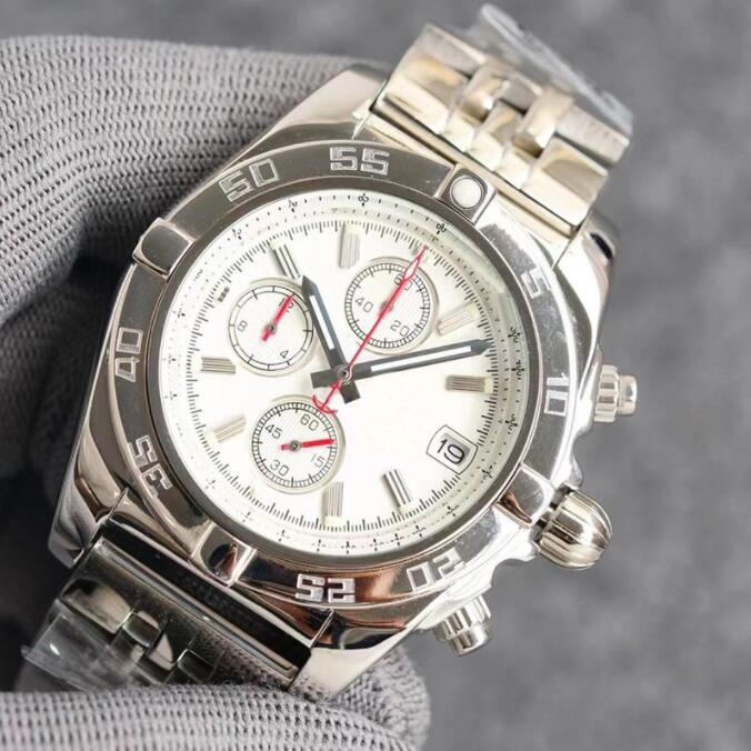 

Mens Watches Casual Watch Fully Quartz Movement WristWatch Stainless Steel Strap 43mm Sapphire Life Waterproof Design For Boyfriend Various Colours, Water proof 50m