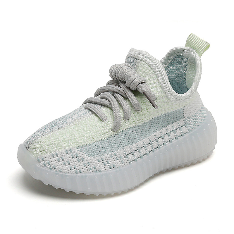 

Children Boys Girls Shoes Casual Sneakers Kids Breathable Knitted Mesh Trainers Running Shoes Size 21-32, Brown
