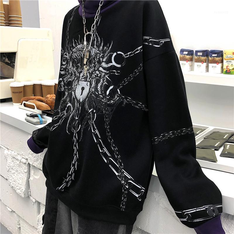 

Women's Hoodies & Sweatshirts Turtleneck Sweatshirt Oversized Tops Spring Clothes Women Pullover Harajuku Black Goth Hoodie Fashion Patchwor