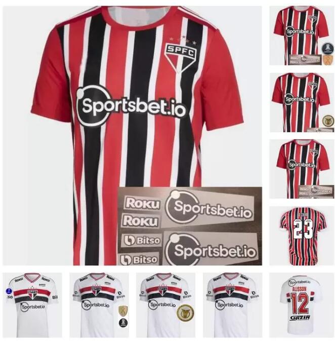 

Player version DANI ALVES PATO 22 23 Sao Paulo Soccer Jersey third away black red 2022 2023 Hernanes Club Home white football shirt J. Rojas Luan Gabriel