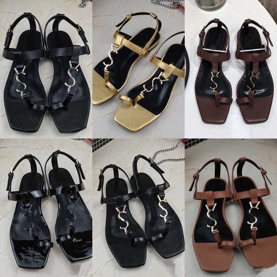 

Designer Low Heels Paris Metal Letters Sandals Women Thong Sandal Flip Flops Shoes Dress Shoe Sexy Ankle Flats Slippers Fashion Leather SL Pumps Party Wedding Shoe, 060901-1