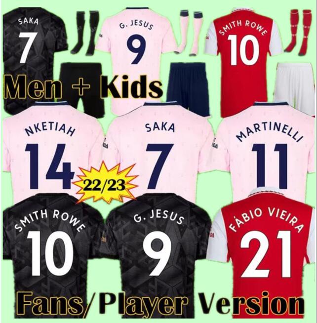 

21 22 23 SMITH ROWE G.JESUS SAKA ARsen soccer jersey Fans Player version ODEGAARD ZINCHENKO MARTINELLI TIERNEY 2021 2022 2023 football tops shirt Men Kids kit uniforms, 22-23 away