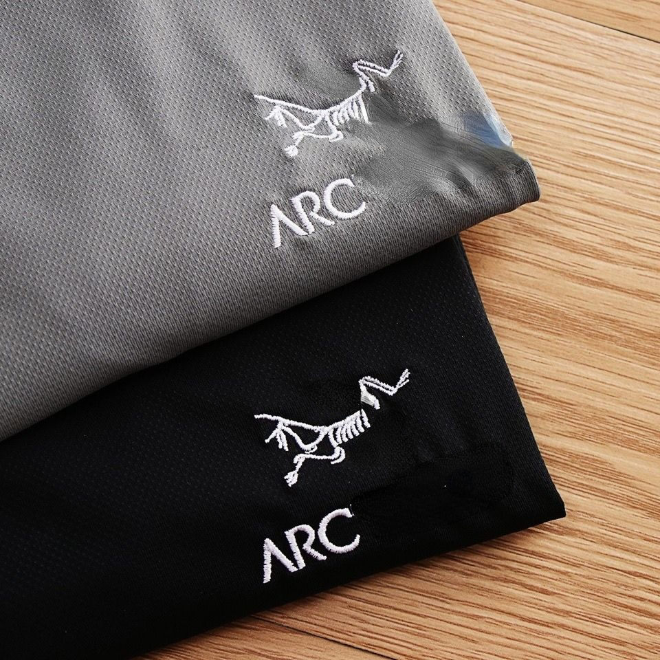

High version ARC men's t-shirt new embroidered standard men's tops ice silk quick-drying breathable casual sports short sleeves, Green long sleeve t-shirt