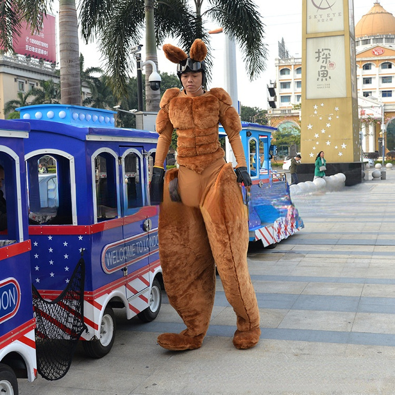 

Mascot doll costume Stilt Kangaroo with The Same Adult Cartoon Doll Clothing Road Show Shopping Mall Performance Clothing Props Performance, Brown