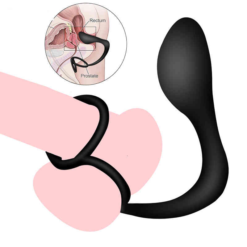 Sex Products Male Prostate Massager with Cock Ring Delay Ejaculation Male Masturbator Anal Butt Plug Sex Toys for Man-image-838409354