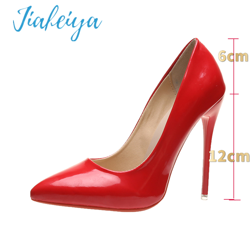 

Women's High Heels Red Sole Sexy Pointed Women's Shoes 12cm Pumps Wedding Dress Shoes Red High Heels Plus Size Women Shoes 44 45 220409