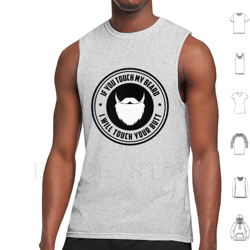 

Men' Tank Tops If You Touch My Beard I Your BuFunny Quotes Quarantine No Shave Mens Warning Vest, White;black