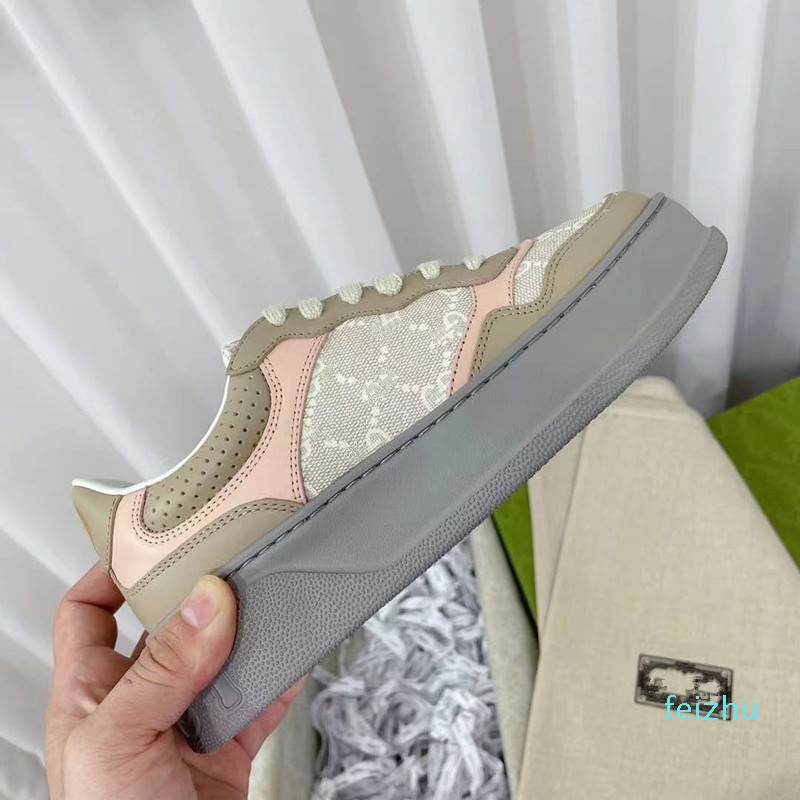 2022-Haute qualité Designer Dames Robe Chaussures Semelle Épaisse Rétro Polyvalent À Lacets Baskets Décontractées Respirant Colorblock Mode Chaus