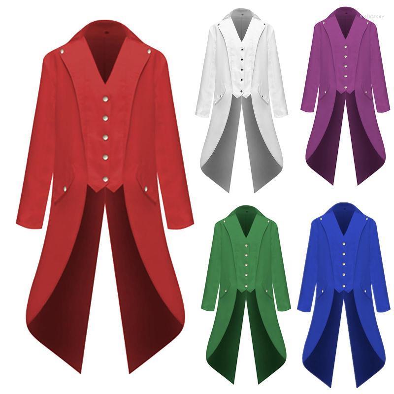 

Men's Trench Coats Halloween Clothing Winter Warm Vintage Jacket Overcoat Outwear Buttons Coat V-collar Long Luxury Viol22, Black