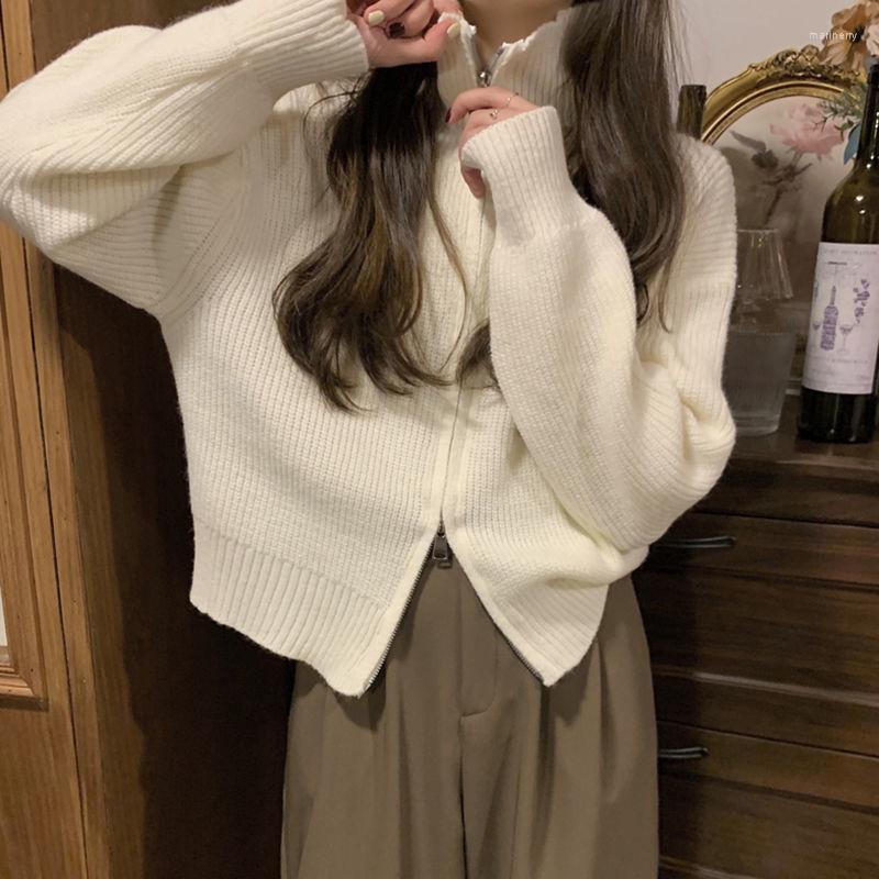 

Women's Knits & Tees Spring Autumn Zipper Knitted Sweater Women Collar Long Sleeve Casual Solid Tops Fashion Basic Sweaters D87Women's Mari2, Shenhuise