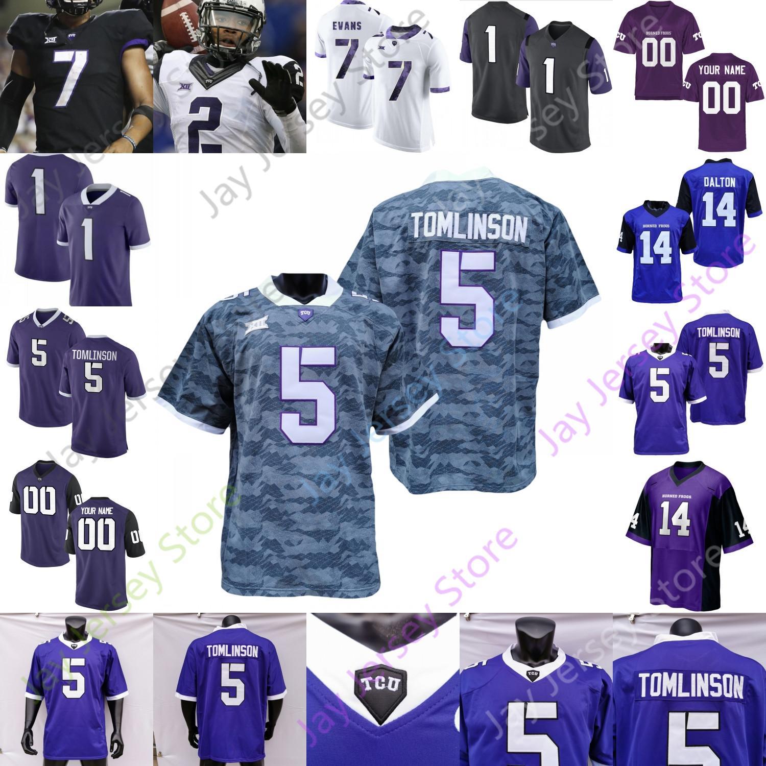 

TCU Horned Frogs Football Jersey NCAA College Andy Dalton LaDainian Tomlinson Max Duggan Darius Anderson Jalen Reagor Sewo Olonilua, Purple i