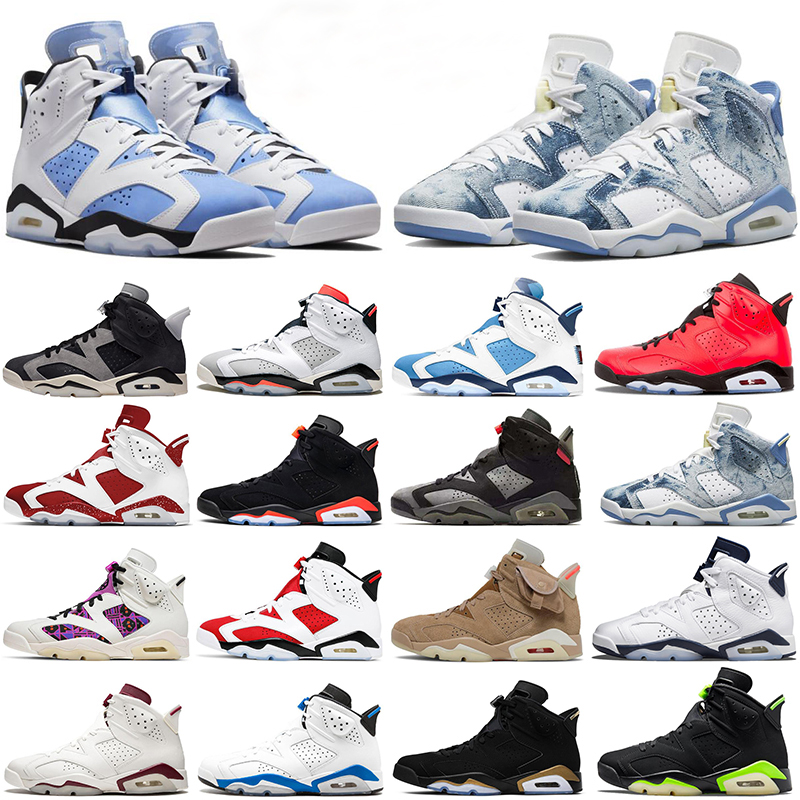 

Jumpman Retro 6 6s Basketball Shoes UNC White Black Infrared Electric Green Georgetown Midnight Navy Carmine Metallic Silver DMP Travis British Khaki Mens Sneakers, Bubble package bag