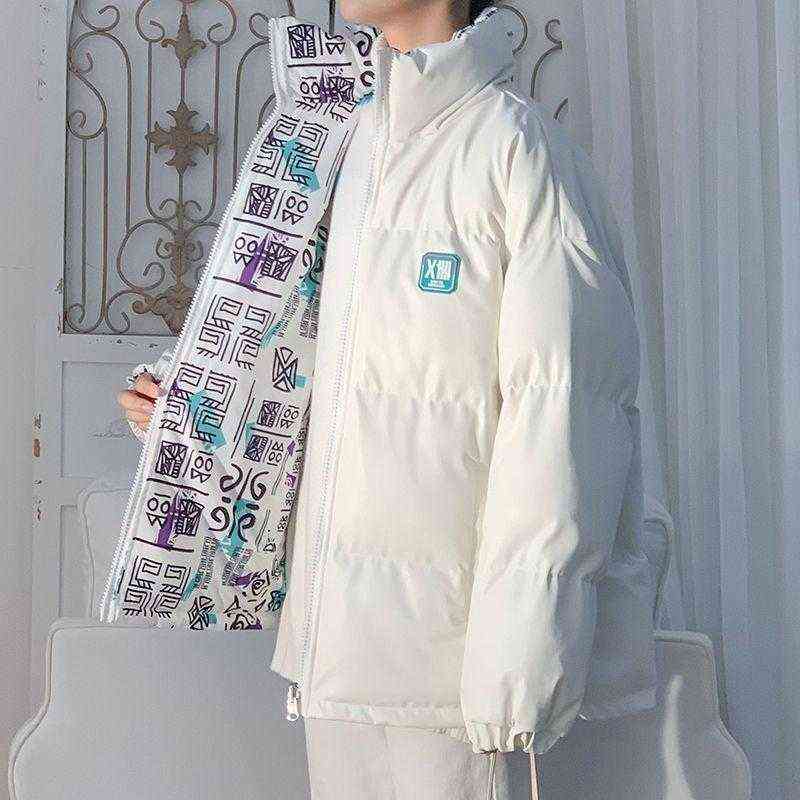 

Parkas Men's Down Trendy And Handsome Loose Thickened Cotton Clothes 2022 Winter Port Style LooseMen's T220809, Black