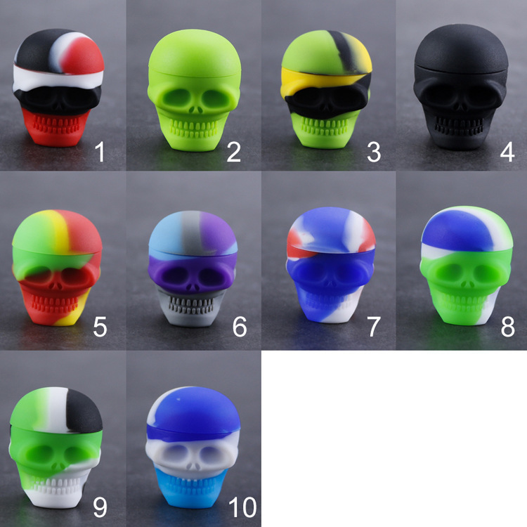 

Silicone Containers Jars 3ml Mini Skull Containers Assorted Color Silicone Container For Dabs Round Shape Wax Silicone Jars Dab Containers