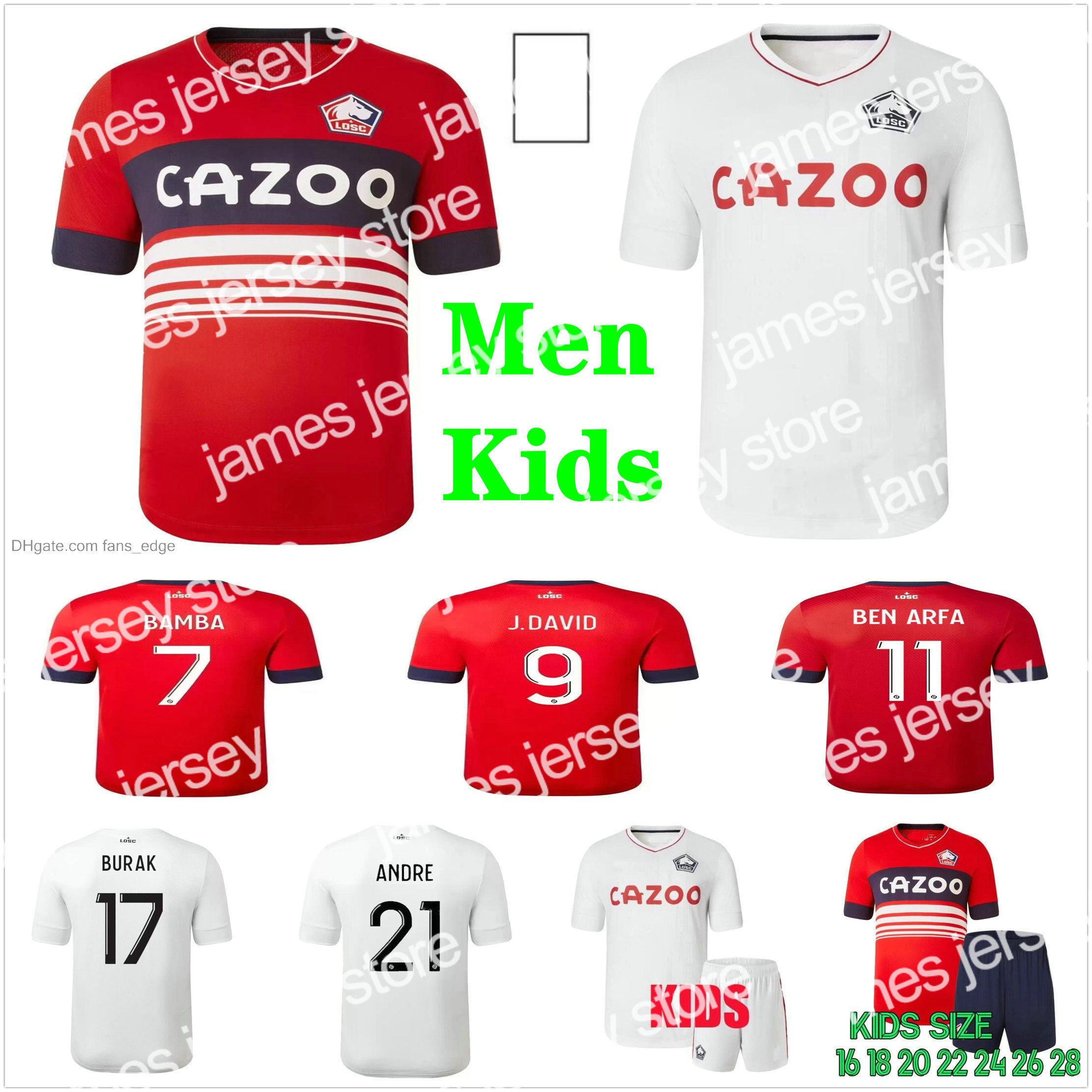 

Soccer Jerseys 2022 2023 LOSC Lille Soccer Jerseys 10 R.SANCHES 9 J.DAVID 6 FONTE YAZICI J.IKONE BURAK OSIMHEN T.WEAH L.ARAUJO Custom Men Kids Kit Home, Kids size 16-28
